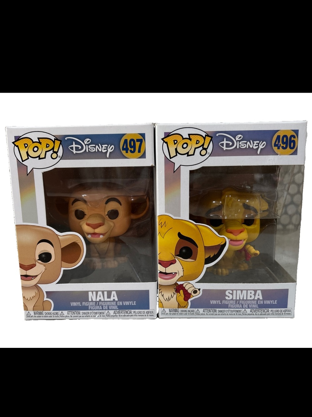Funko Pop Disney The Lion King Simba 496 & Nala 497 Vinyl Figures Set Pair NEW